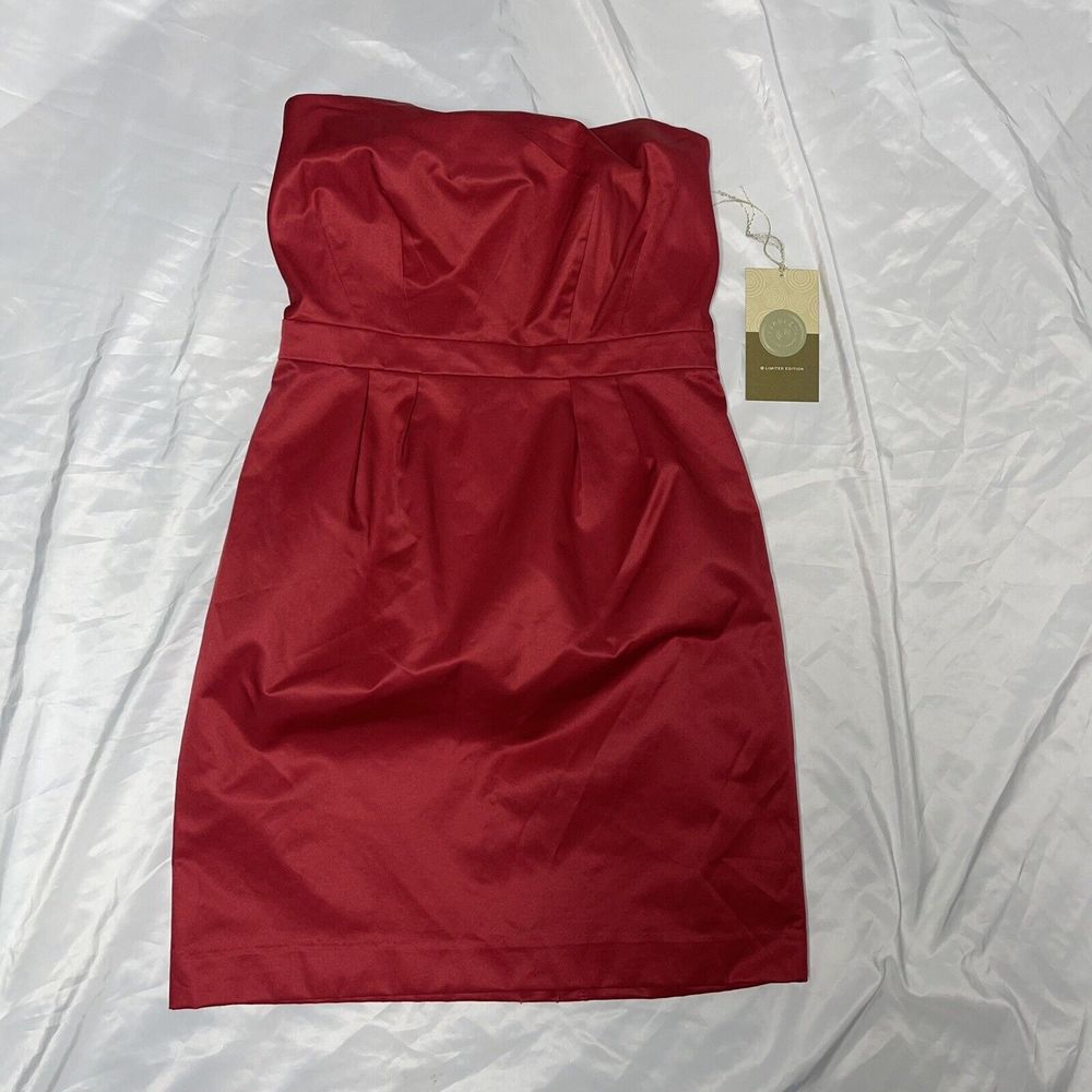 NWT Target Limited Edition Sateen Woven Twill Strapless red mini dress size 4